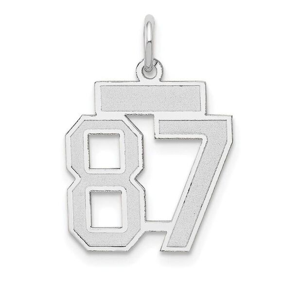 14k White Gold Jersey Collection Small Number 87 Pendant